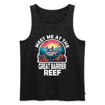 Me me at the Great Barrier Reef - Men's Premium Organic Tank Top - black - Front - AI Model Male 178 light (178cm)