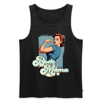 Best Mom Proud Mom Funny Mom Design - Men's Premium Organic Tank Top - black - Front - AI Model Male 178 light (178cm)