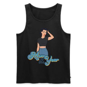 Mutter des Jahres Lustige Mutti Stolze Mama Design - Männer Premium Bio Tank Top - Schwarz - Vorne - AI Model Male 178 light (178cm)
