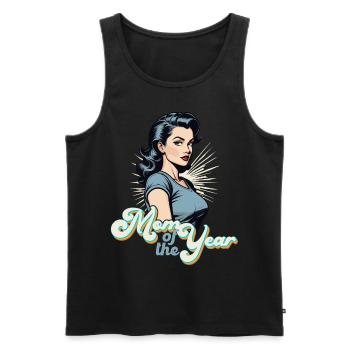 Mutter des Jahres Lustige Mutti Stolze Mama Design - Männer Premium Bio Tank Top - Schwarz - Vorne - AI Model Male 178 light (178cm)