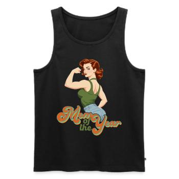 Mutter des Jahres Stolze Beste Mama Design - Männer Premium Bio Tank Top - Schwarz - Vorne - AI Model Male 178 light (178cm)