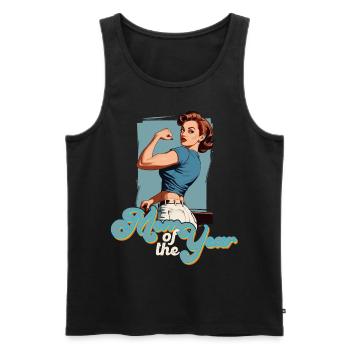 Mutter des Jahres - Stolze Beste Mama Design - Männer Premium Bio Tank Top - Schwarz - Vorne - AI Model Male 178 light (178cm)