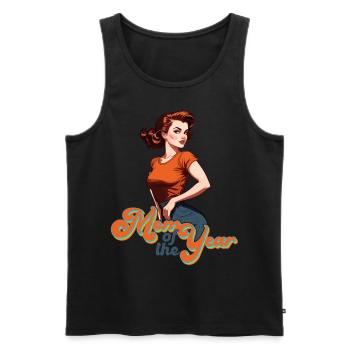 Mutter des Jahres Tolle Mama Stolze Beste - Männer Premium Bio Tank Top - Schwarz - Vorne - AI Model Male 178 light (178cm)