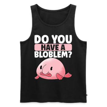 Poisson blob mignon poisson laid - Débardeur bio Premium Homme - noir - Devant - Michal (187cm)