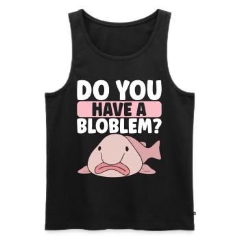 Poisson blob mignon poisson laid - Débardeur bio Premium Homme - noir - Devant - Michal (187cm)