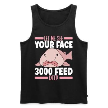 Poisson blob mignon poisson laid - Débardeur bio Premium Homme - noir - Devant - Michal (187cm)