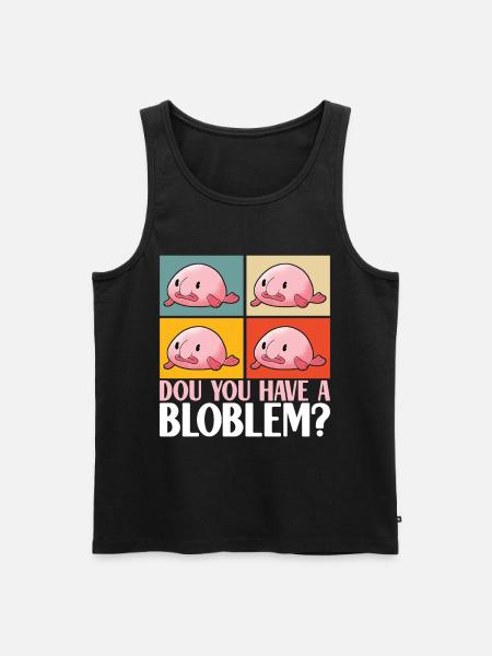 Cute Blob Fish Ugly Fish - Men's Premium Organic Tank Top - black