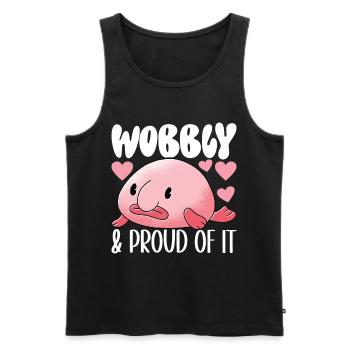 Poisson blob mignon poisson laid - Débardeur bio Premium Homme - noir - Devant - Michal (187cm)
