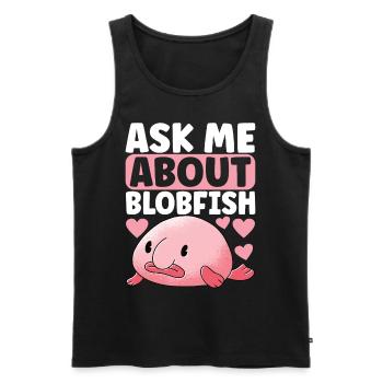 Poisson blob mignon poisson laid - Débardeur bio Premium Homme - noir - Devant - Michal (187cm)