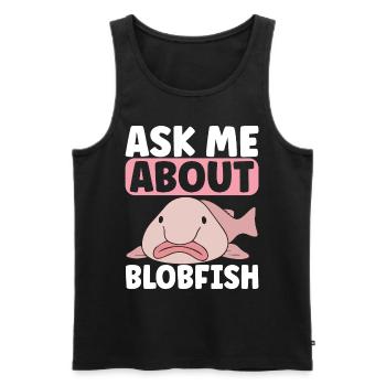 Poisson blob mignon poisson laid - Débardeur bio Premium Homme - noir - Devant - Michal (187cm)
