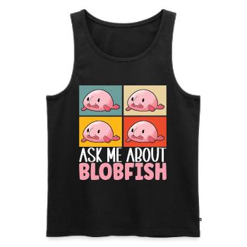 Poisson blob mignon poisson laid - Débardeur bio Premium Homme - noir - Devant - Michal (187cm)