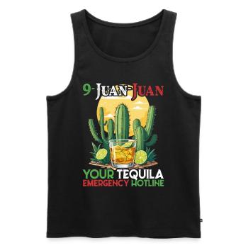 Funny Tequila Saying Cinco De Mayo Design - Men's Premium Organic Tank Top - black - Front - Michal (187cm)