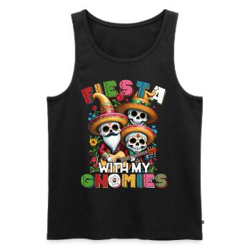 Gnomes Dwarves Fiesta Funny Saying - Men's Premium Organic Tank Top - black - Front - Michal (187cm)