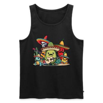 Lustiger Fiesta Squad Mexikanischer Feiertag Style - Männer Premium Bio Tank Top - Schwarz - Vorne - AI Model Male 178 light (178cm)