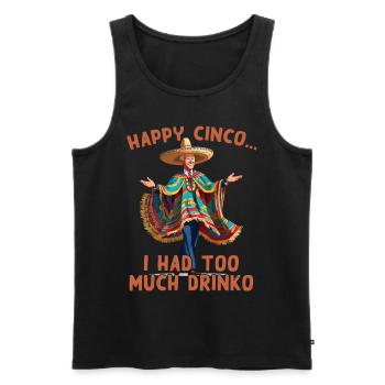 Drôle de président confus Fête mexicaine - Débardeur bio Premium Homme - noir - Devant - AI Model Male 178 light (178cm)
