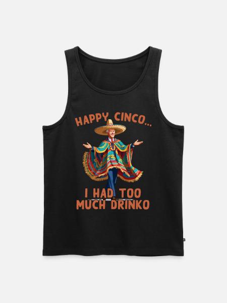 Grappige verwarde president Mexicaanse vakantie - Mannen Premium Bio Tanktop - zwart