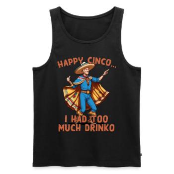 Drôle de président confus Fête mexicaine - Débardeur bio Premium Homme - noir - Devant - AI Model Male 178 light (178cm)