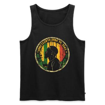 Juneteenth Vintage tshirt Design - Débardeur bio Premium Homme - noir - Devant - Michal (187cm)