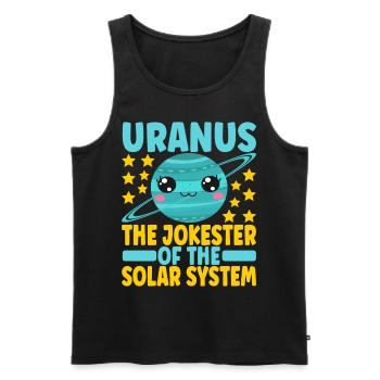 Astronomie Mignonne Planète Système Solaire Galaxie - Débardeur bio Premium Homme - noir - Devant - Michal (187cm)