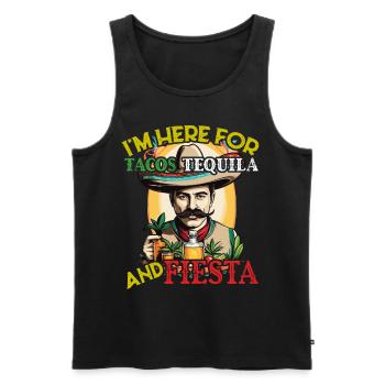 Tacos Tequila Fiesta Cinco De Mayo Fun Design - Men's Premium Organic Tank Top - black - Front - Michal (187cm)