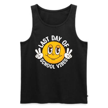 t-shirt « last Day Of School Summer Vibes » - Débardeur bio Premium Homme - noir - Devant - Michal (187cm)