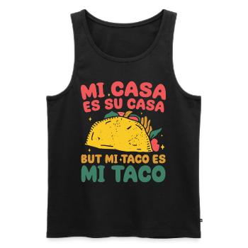 EinfachTaco Hospitality Humor T-shirt - Männer Premium Bio Tank Top - Schwarz - Vorne - AI Model Male 178 light (178cm)