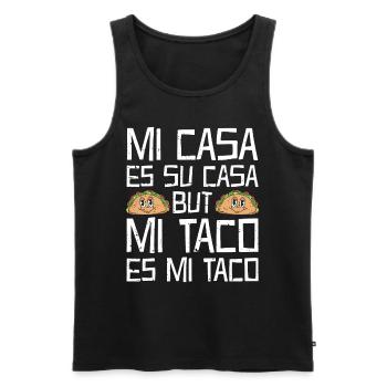 EinfachTaco Hospitality Humor T-shirt - Männer Premium Bio Tank Top - Schwarz - Vorne - AI Model Male 178 light (178cm)