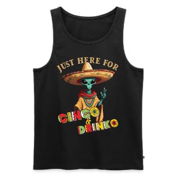 Fiesta Alien Spruch Mexikanischer Feiertag - Männer Premium Bio Tank Top - Schwarz - Vorne - Michal (187cm)