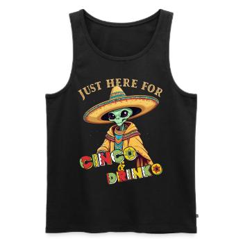 Lustiger Fiesta Alien Mexikanischer Feiertag - Männer Premium Bio Tank Top - Schwarz - Vorne - Michal (187cm)