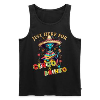 Fiesta Alien Spruch Lustiger Cinco de Mayo - Männer Premium Bio Tank Top - Schwarz - Vorne - Michal (187cm)