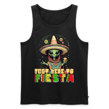 Funny Fiesta Saying to Party Here - Men's Premium Organic Tank Top - black - Front - AI Model Male 178 light (178cm)