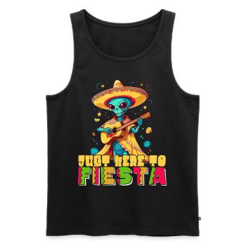 Here for Fiesta funny saying mexican - Men's Premium Organic Tank Top - black - Front - Michal (187cm)