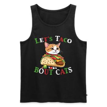 Taco Cat Saying Cinco De Mayo Fiesta - Men's Premium Organic Tank Top - black - Front - AI Model Male 178 light (178cm)