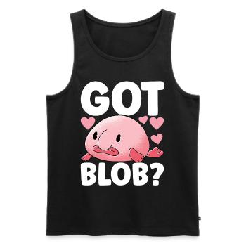 Poisson blob mignon poisson laid - Débardeur bio Premium Homme - noir - Devant - Michal (187cm)