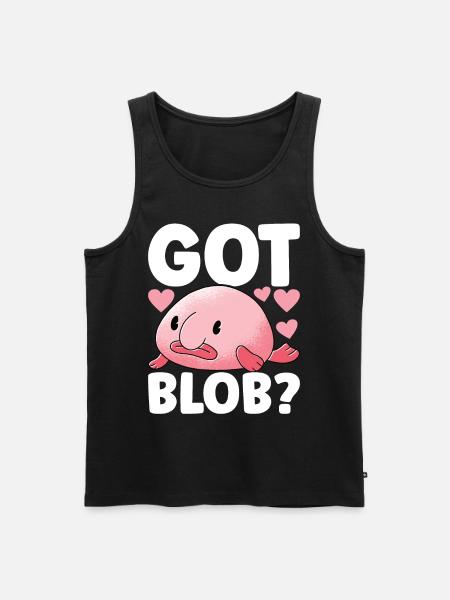 Cute Blob Fish Ugly Fish - Men's Premium Organic Tank Top - black