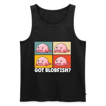 Poisson blob mignon poisson laid - Débardeur bio Premium Homme - noir - Devant - Michal (187cm)