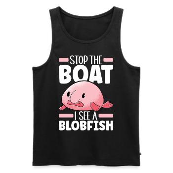 Poisson blob mignon poisson laid - Débardeur bio Premium Homme - noir - Devant - Michal (187cm)