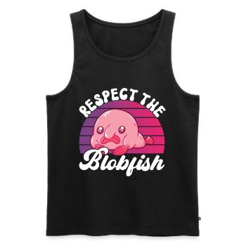 Cute Blob Fish Ugly Fish - Men's Premium Organic Tank Top - black - Front - Michal (187cm)
