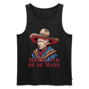 Drôle de président confus Fête mexicaine - Débardeur bio Premium Homme - noir - Devant - AI Model Male 178 light (178cm)