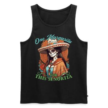 Drôle de Margarita Disant Cinco De Mayo Design - Débardeur bio Premium Homme - noir - Devant - Michal (187cm)