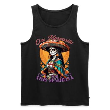 Funny Margarita Design Cinco De Mayo Lover - Men's Premium Organic Tank Top - black - Front - Michal (187cm)