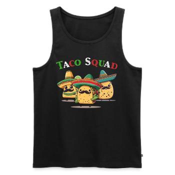 Funny Taco Squad Cinco De Mayo Mexican - Men's Premium Organic Tank Top - black - Front - Michal (187cm)