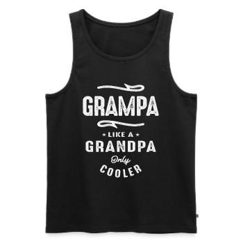 Grampa Like a Grandpa Only Cooler - Father's Day - Men's Premium Organic Tank Top - black - Front - Michal (187cm)