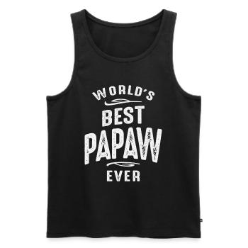 World's Best Papaw Ever - Father's Day - Men's Premium Organic Tank Top - black - Front - Michal (187cm)