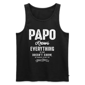 Papo Knows Everything - Father's Day - Men's Premium Organic Tank Top - black - Front - Michal (187cm)