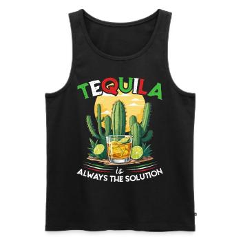 Drôle de Tequila Dicton Cinco de Mayo Mexique - Débardeur bio Premium Homme - noir - Devant - Michal (187cm)