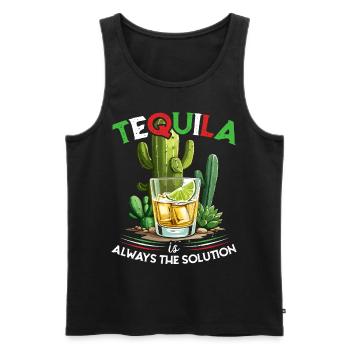Funny Tequila Saying Cinco De Mayo Design - Men's Premium Organic Tank Top - black - Front - Michal (187cm)
