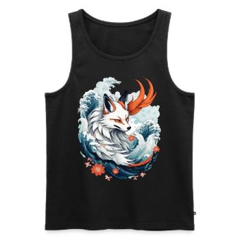 Japanese Kitsune Fox Anime Kawaii Fox Ghost - Men's Premium Organic Tank Top - black - Front - Michal (187cm)