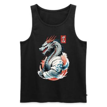 Style vintage du dragon japonais avec signe Kanji - Débardeur bio Premium Homme - noir - Devant - Michal (187cm)