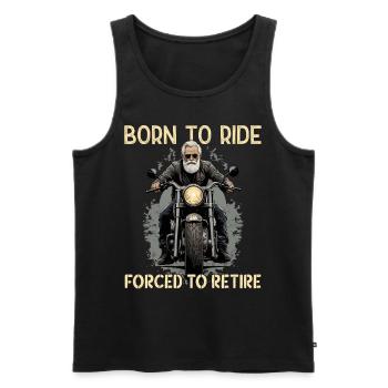 Drôle de retraité disant design de moto vintage - Débardeur bio Premium Homme - noir - Devant - Michal (187cm)